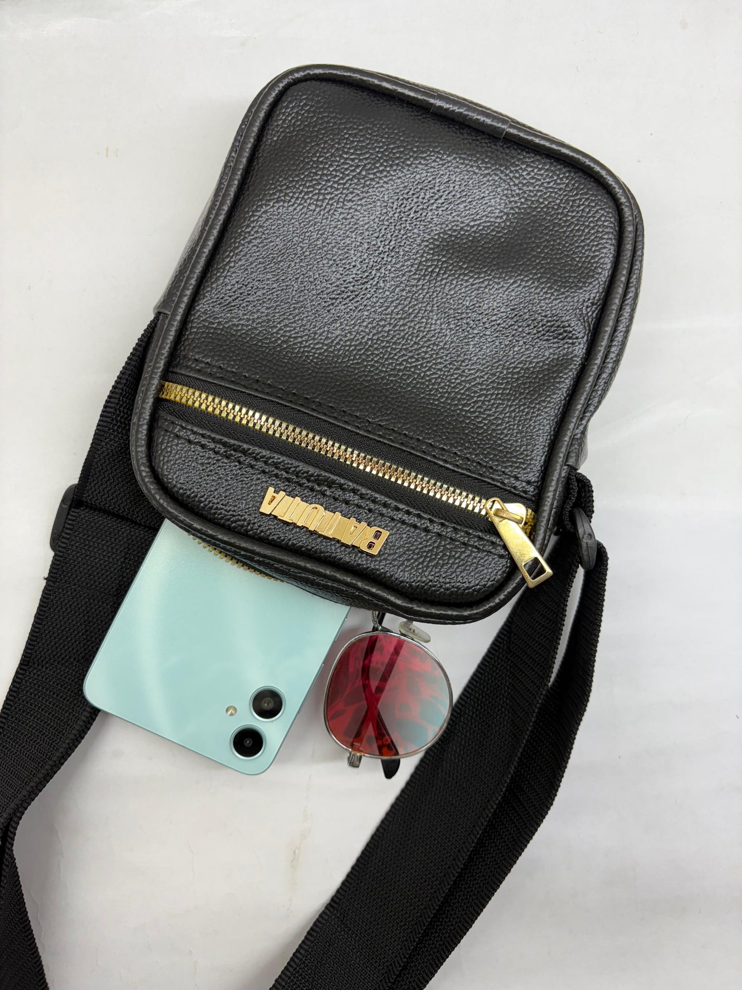 Men's and Women's Genuine Leather Sling Bag | Crossbody Shoulder Bag for Travel & Office | Vegan Leather Bag with Adjustable Strap & Spacious Design