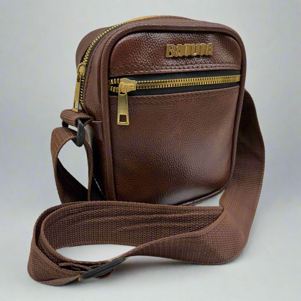 Men's and Women's Genuine Leather Sling Bag | Crossbody Shoulder Bag for Travel & Office | Vegan Leather Bag with Adjustable Strap & Spacious Design