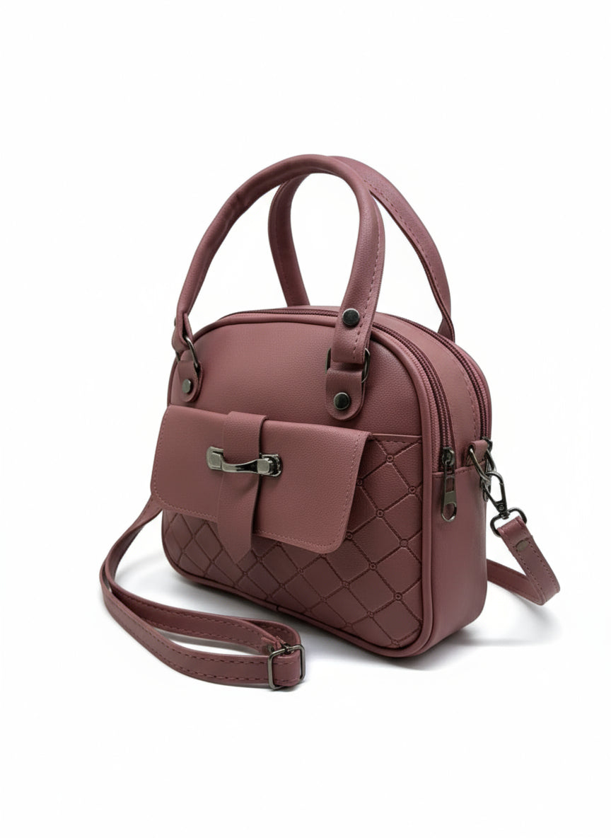 BATUTA - Women's Girls Quilted Cross Body Sling Bag with Height Adjustable Belt