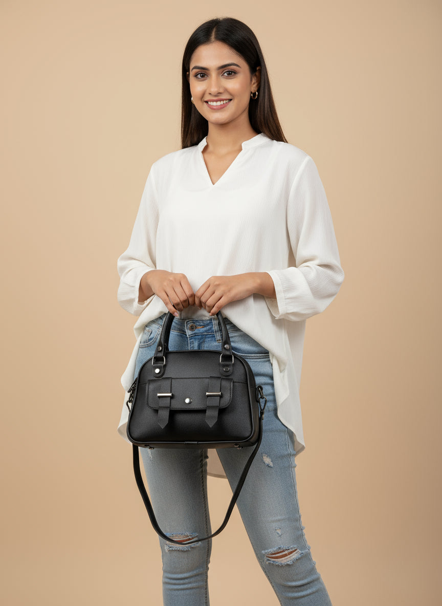 BATUTA - Women's Girls Quilted Cross Body Sling Bag with Height Adjustable Belt