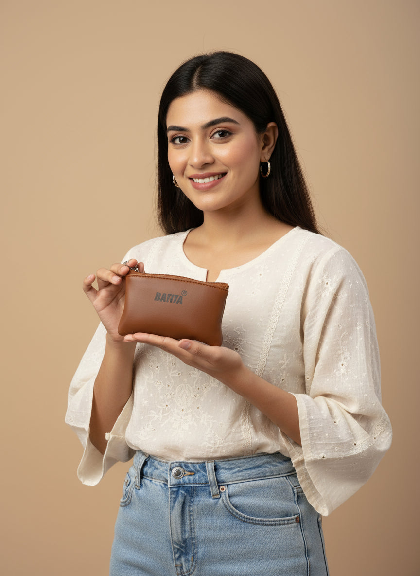 BATUTA Cute Small Mini Wallet Holder Zip Coin Purse