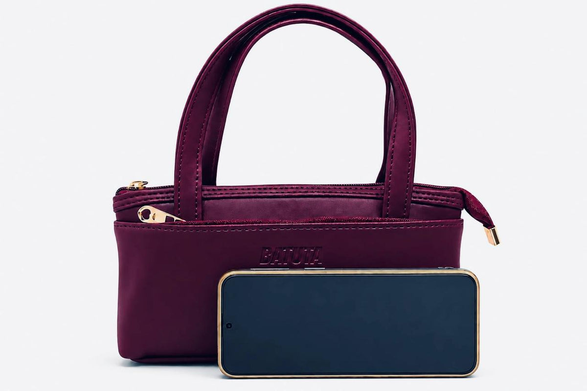 Women’s Premium PU Leather Handbag | Triple Zip Tote Bag | Stylish Mini Handy Purse for Daily Use