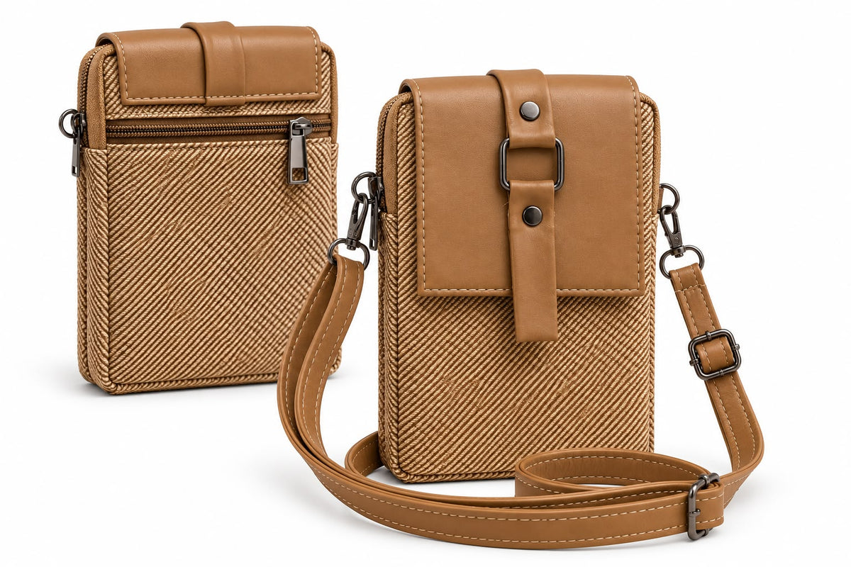BATUTA HUB Women’s Mobile Sling Bag Crossbody Bag | Compact Double Zipper Shoulder Bag for Phone, Cards & Essentials | Stylish Everyday Mini Sling Purse