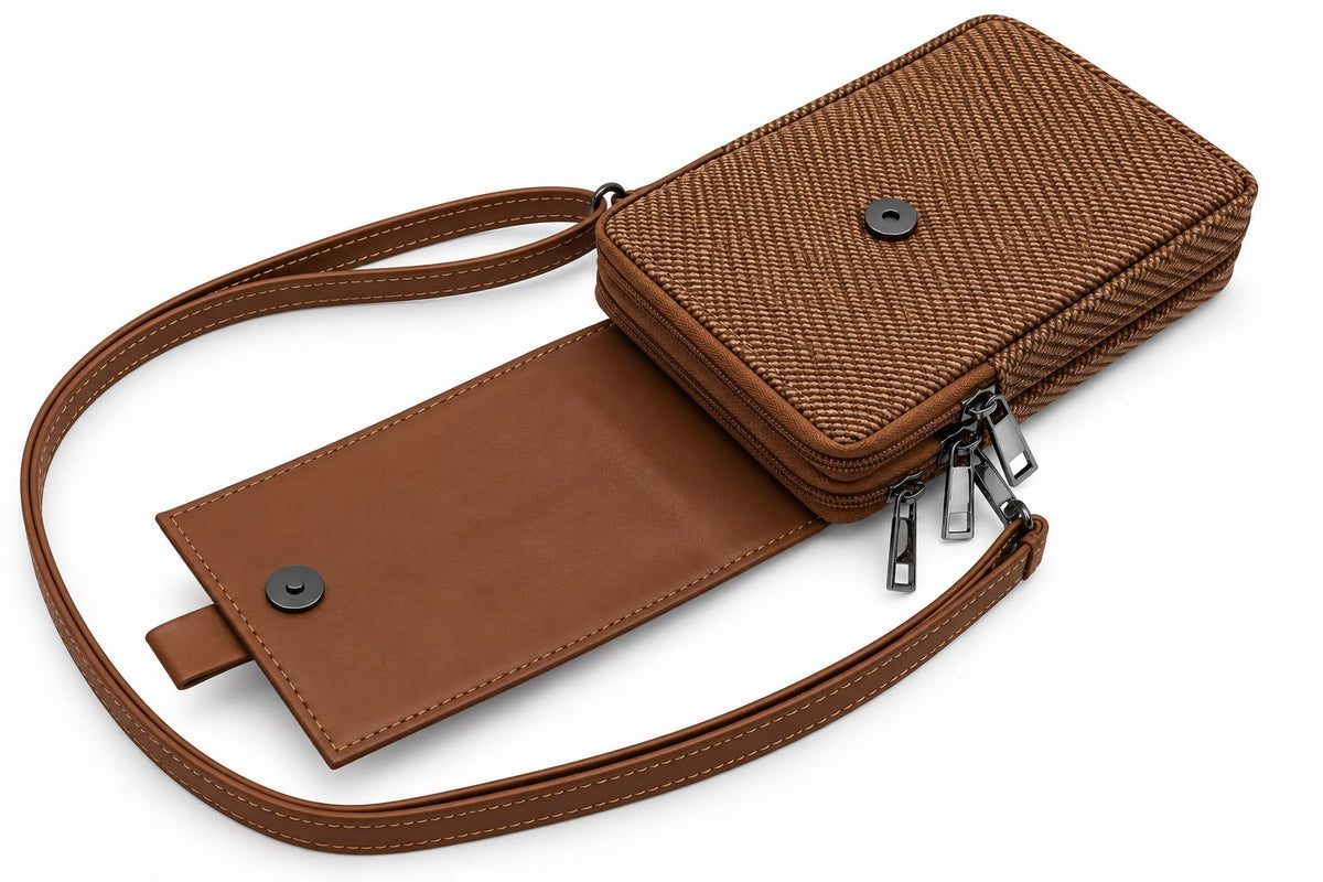 BATUTA HUB Women’s Mobile Sling Bag Crossbody Bag | Compact Double Zipper Shoulder Bag for Phone, Cards & Essentials | Stylish Everyday Mini Sling Purse