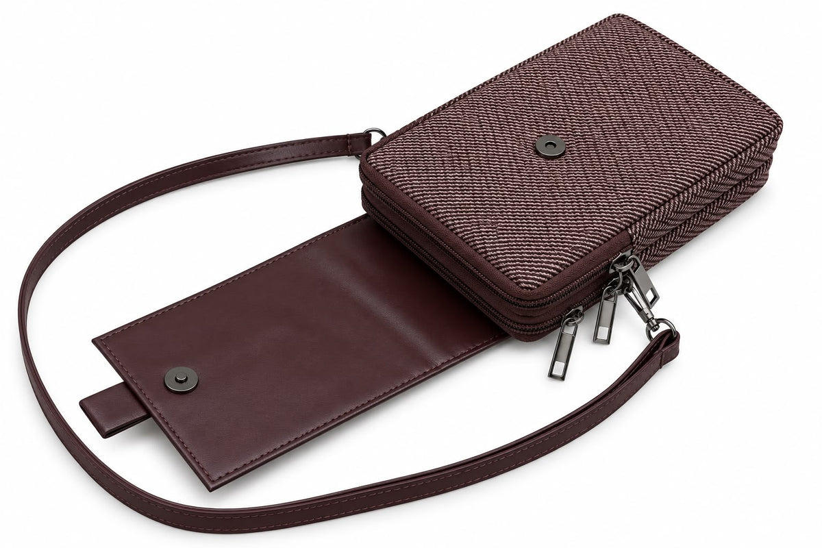 BATUTA HUB Women’s Mobile Sling Bag Crossbody Bag | Compact Double Zipper Shoulder Bag for Phone, Cards & Essentials | Stylish Everyday Mini Sling Purse