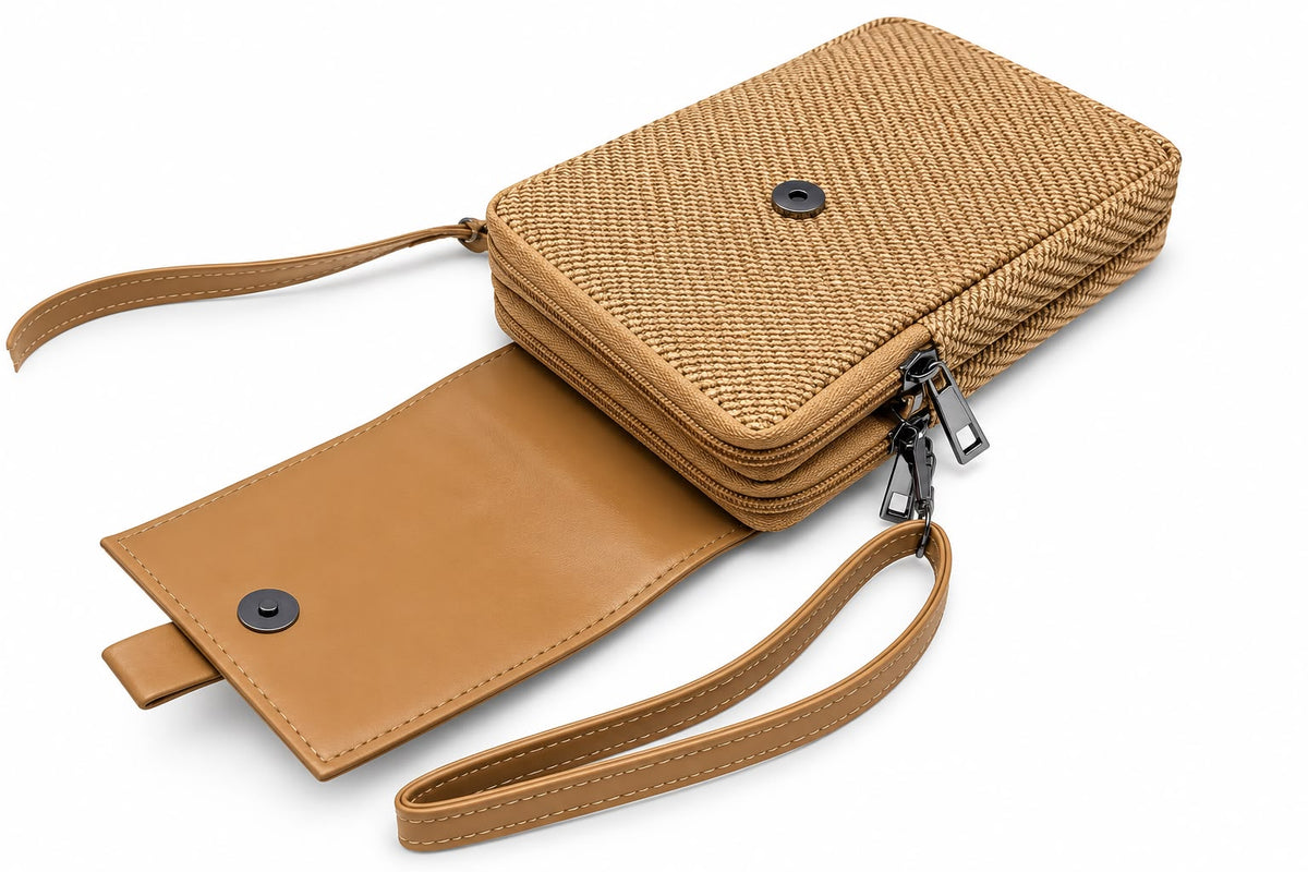 BATUTA HUB Women’s Mobile Sling Bag Crossbody Bag | Compact Double Zipper Shoulder Bag for Phone, Cards & Essentials | Stylish Everyday Mini Sling Purse