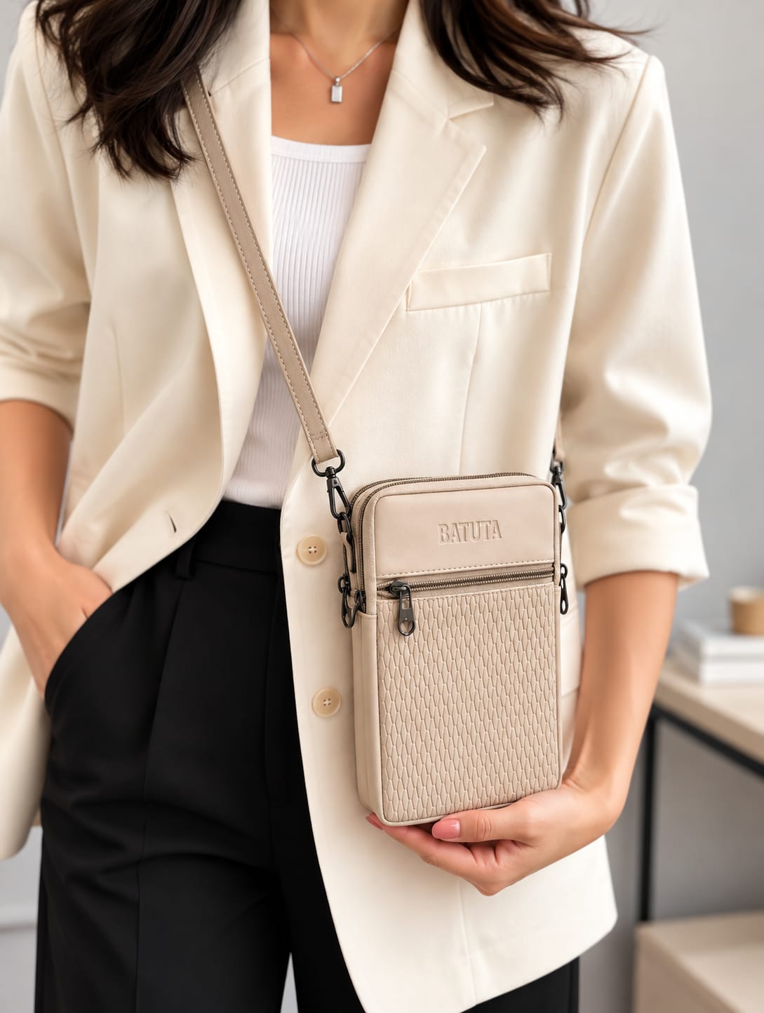 BATUTA HUB Women Crossbody Sling Bag | Premium PU Leather Small Size Bag for Girls & Ladies | Adjustable Strap | Multiple Zipper Pockets | Lightweight Daily Use Purse