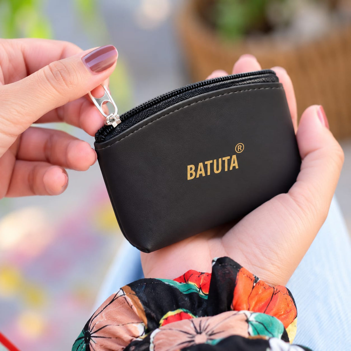 BATUTA Premium Compact Zipper Pouch for Men & Women | Mini Coin Purse, Card Holder & Small Utility Pouch | Durable Leather-Look Finish