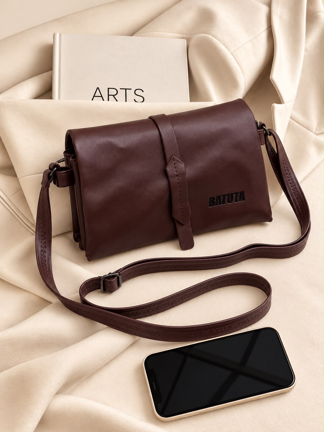 BATUTA Women's Sling Bag for Girls, Stylish Crossbody Shoulder Bag with Flap Closure, Adjustable Strap & Elegant Design