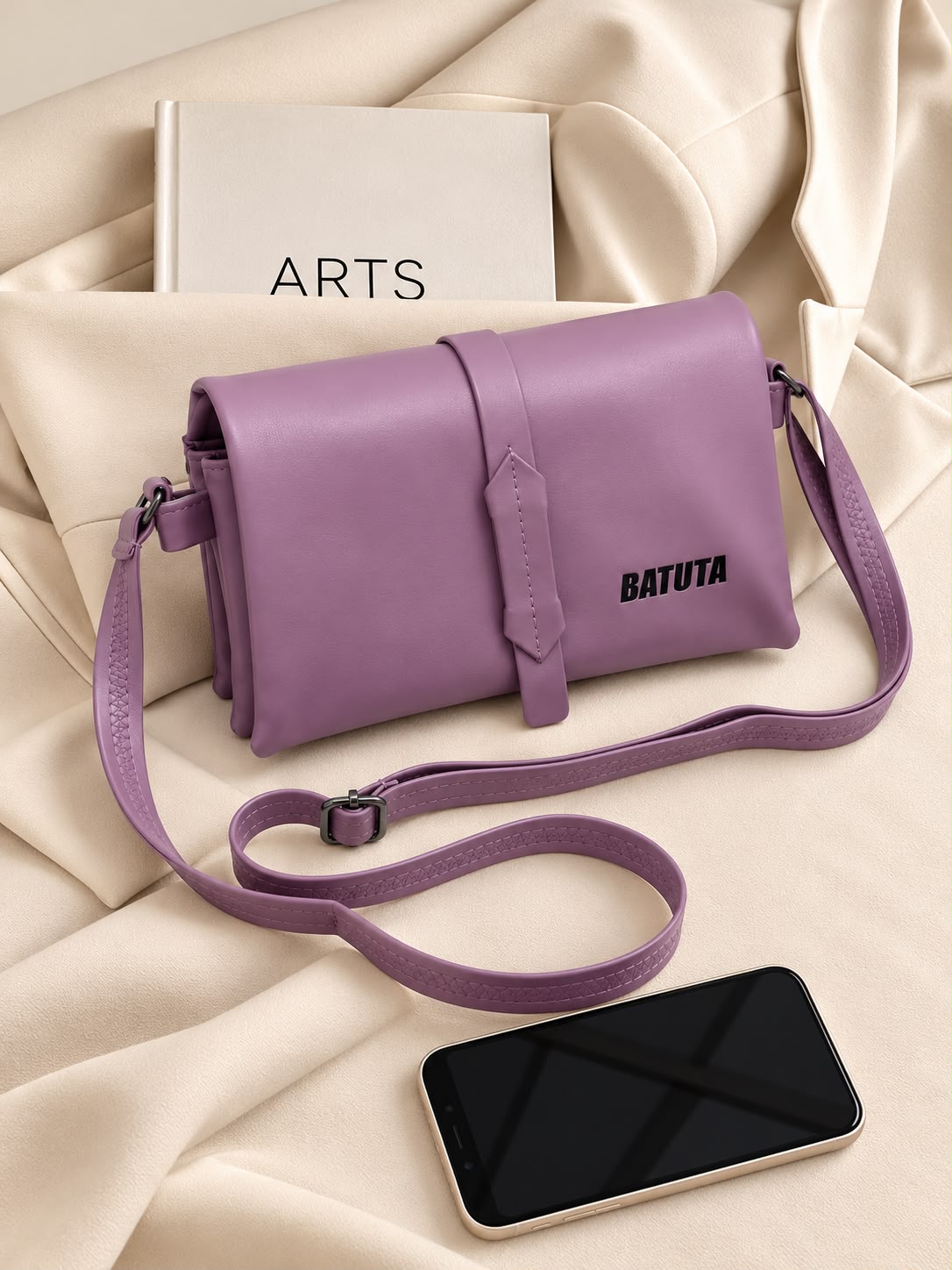 BATUTA Women's Sling Bag for Girls, Stylish Crossbody Shoulder Bag with Flap Closure, Adjustable Strap & Elegant Design