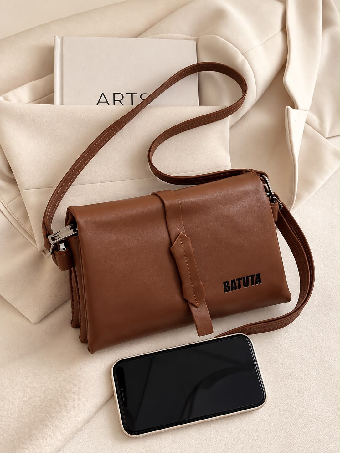 BATUTA Women's Sling Bag for Girls, Stylish Crossbody Shoulder Bag with Flap Closure, Adjustable Strap & Elegant Design