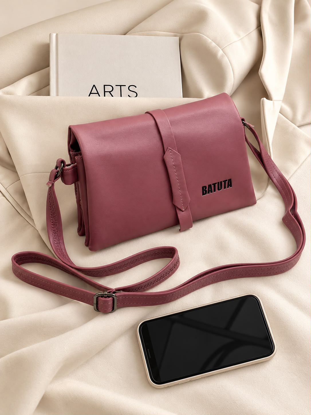BATUTA Women's Sling Bag for Girls, Stylish Crossbody Shoulder Bag with Flap Closure, Adjustable Strap & Elegant Design