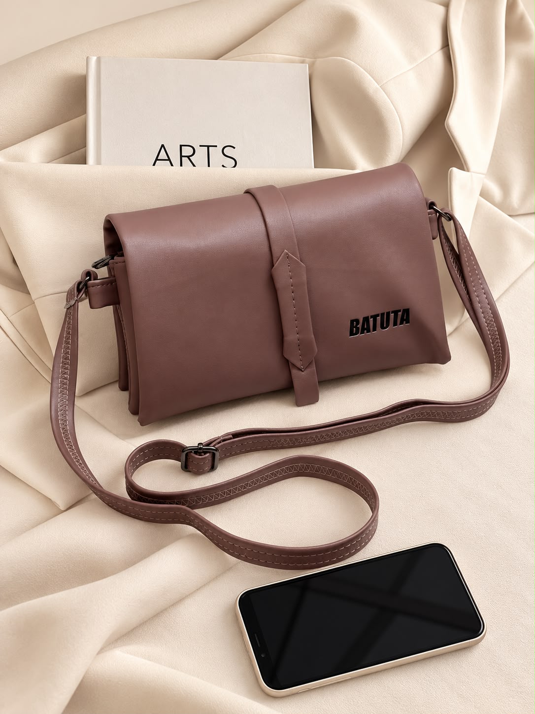 BATUTA Women's Sling Bag for Girls, Stylish Crossbody Shoulder Bag with Flap Closure, Adjustable Strap & Elegant Design