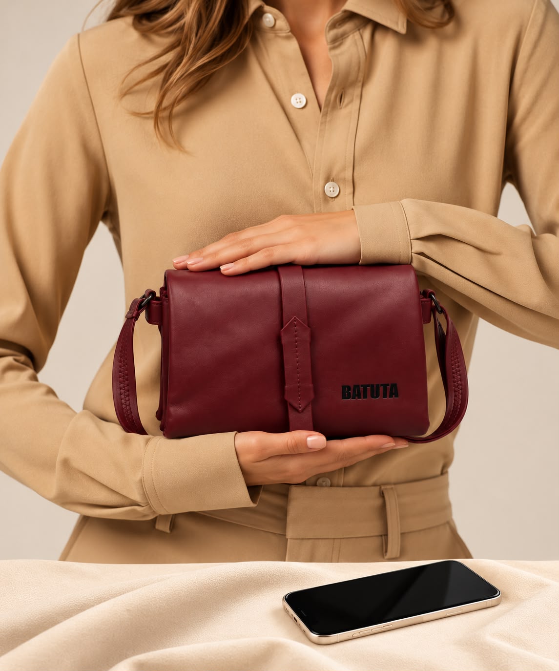 BATUTA Women's Sling Bag for Girls, Stylish Crossbody Shoulder Bag with Flap Closure, Adjustable Strap & Elegant Design