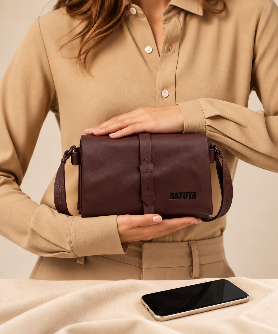 BATUTA Women's Sling Bag for Girls, Stylish Crossbody Shoulder Bag with Flap Closure, Adjustable Strap & Elegant Design