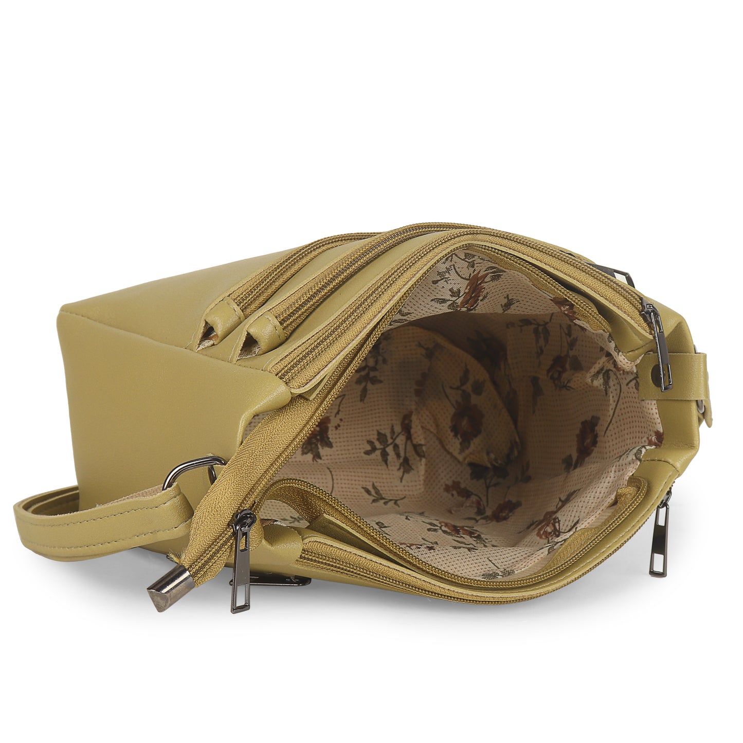 BATUTA - Women's Multi-Zipper Sling Bag, PU Leather Crossbody Purse