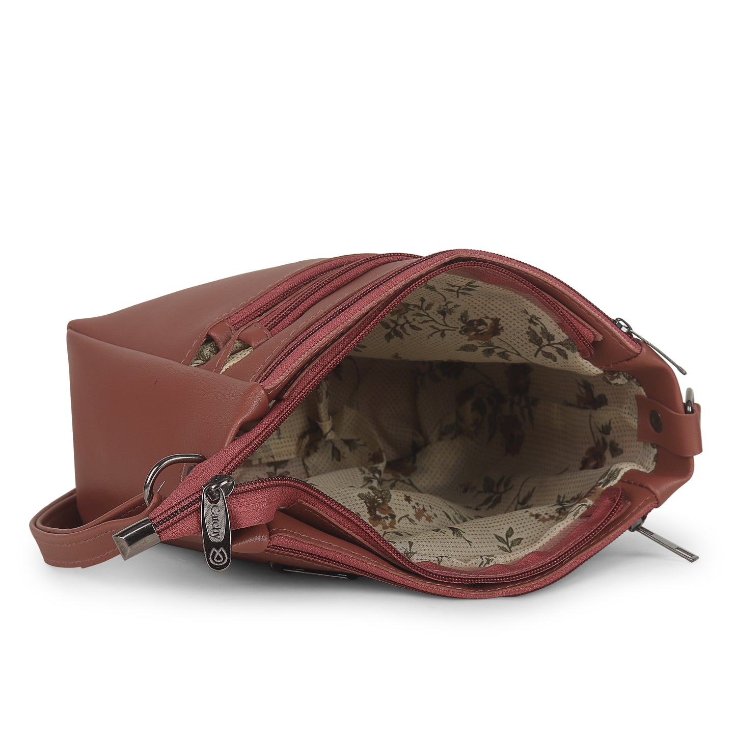 BATUTA - Women's Multi-Zipper Sling Bag, PU Leather Crossbody Purse