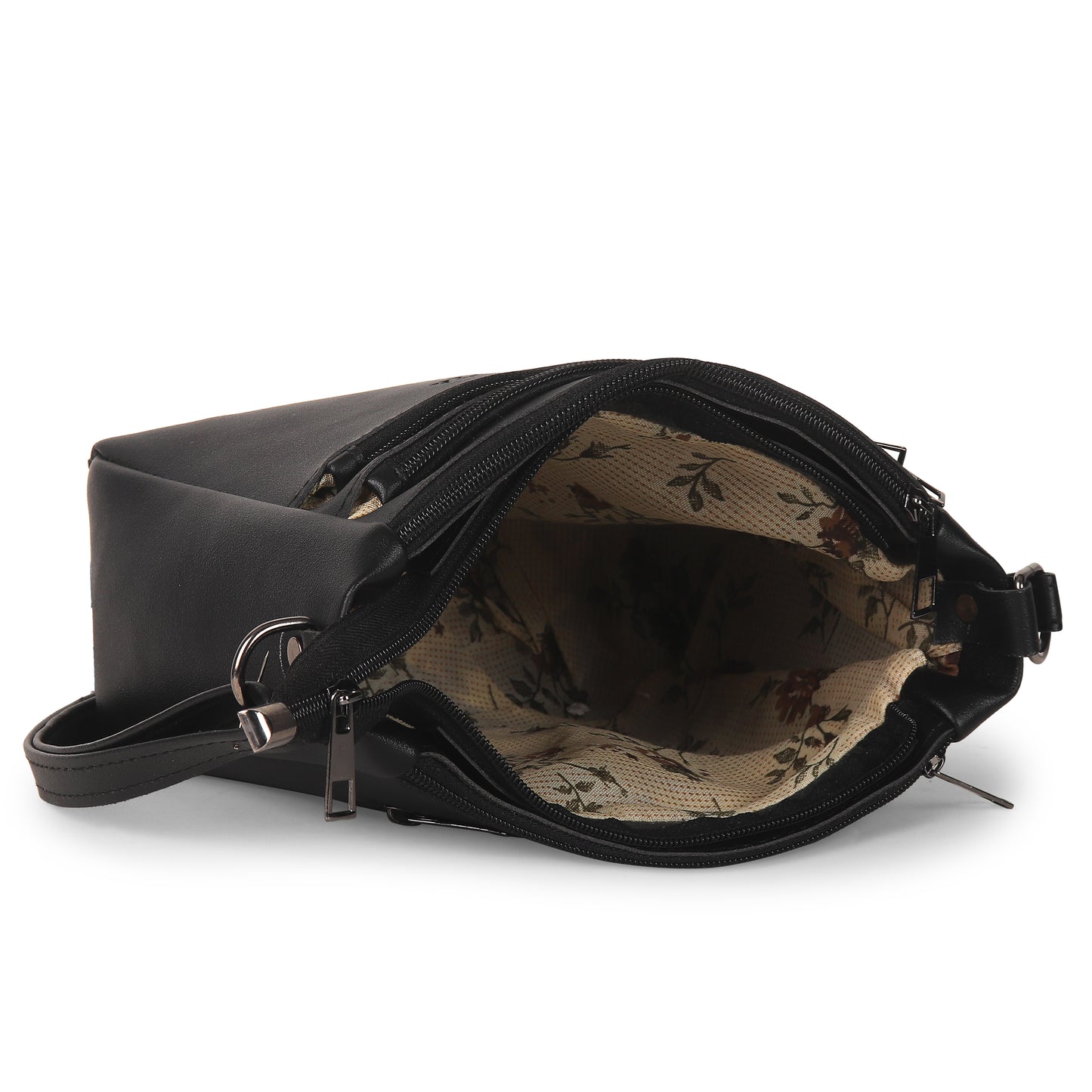 BATUTA - Women's Multi-Zipper Sling Bag, PU Leather Crossbody Purse