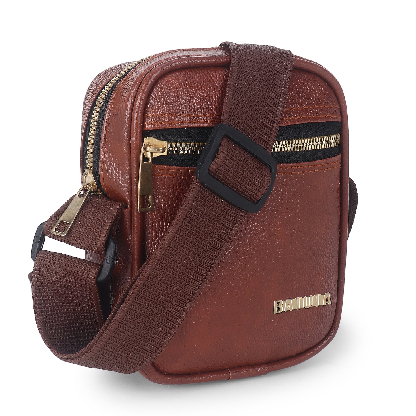 Men's and Women's Genuine Leather Sling Bag | Crossbody Shoulder Bag for Travel & Office | Vegan Leather Bag with Adjustable Strap & Spacious Design