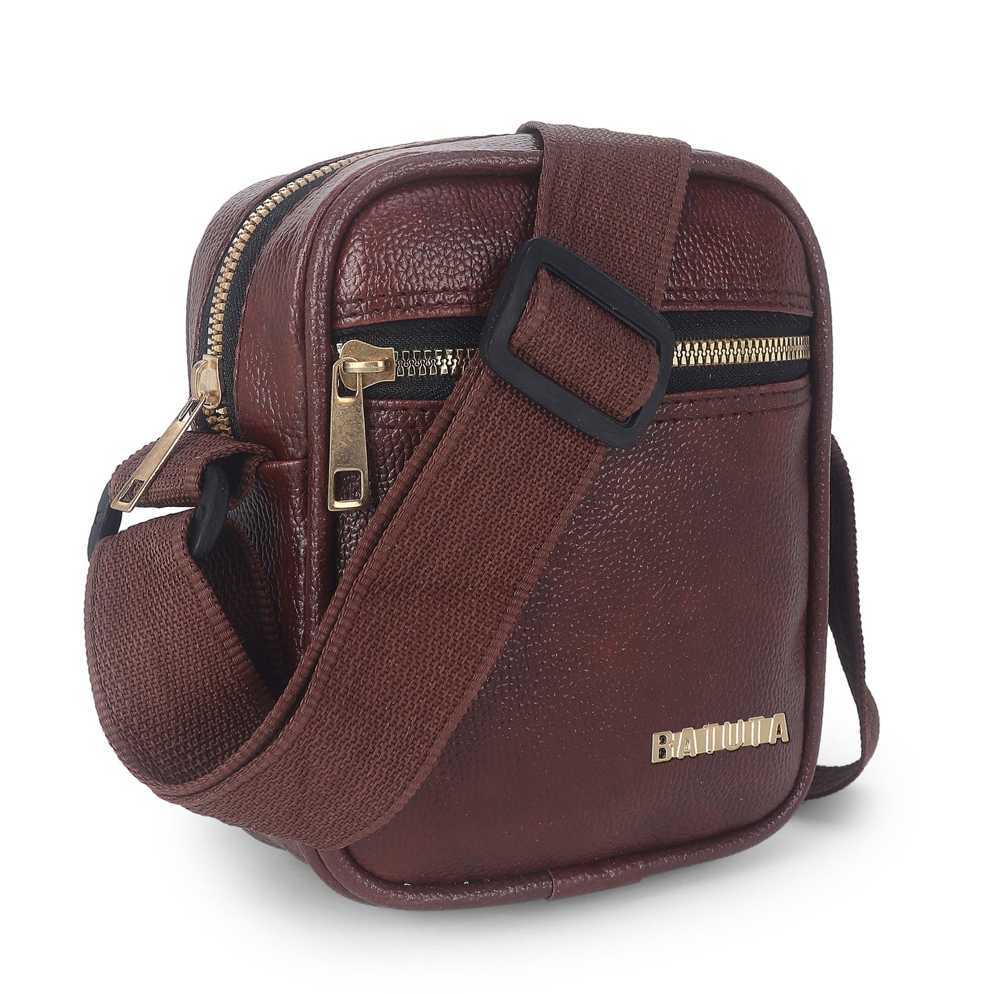 Men's and Women's Genuine Leather Sling Bag | Crossbody Shoulder Bag for Travel & Office | Vegan Leather Bag with Adjustable Strap & Spacious Design