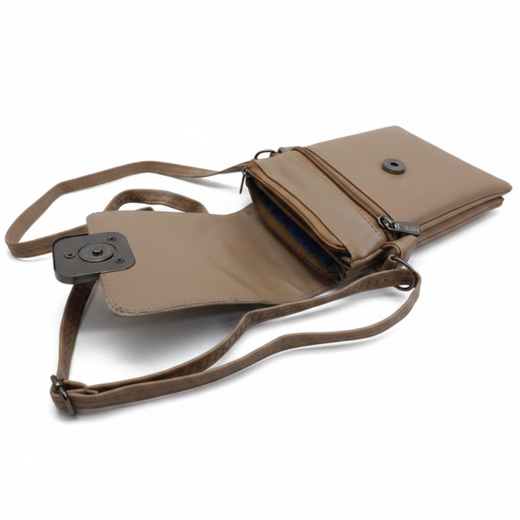 Women’s Premium Sling Crossbody Bag with 2 Pockets & 2 Compartments