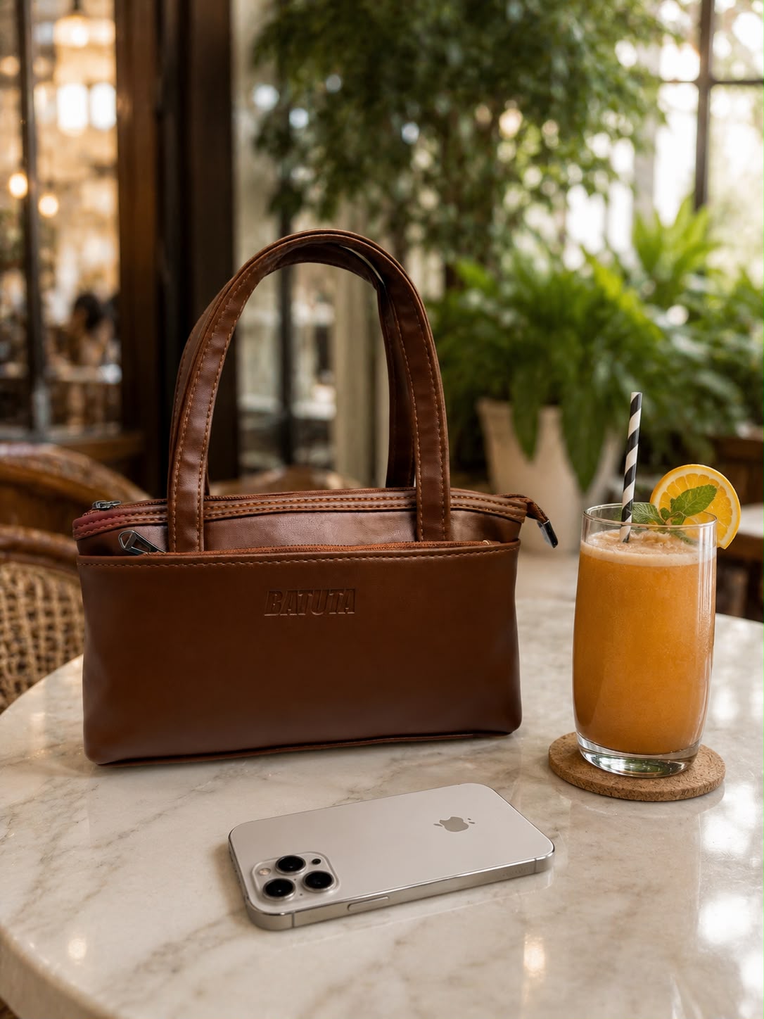 Women’s Premium PU Leather Handbag | Triple Zip Tote Bag | Stylish Mini Handy Purse for Daily Use