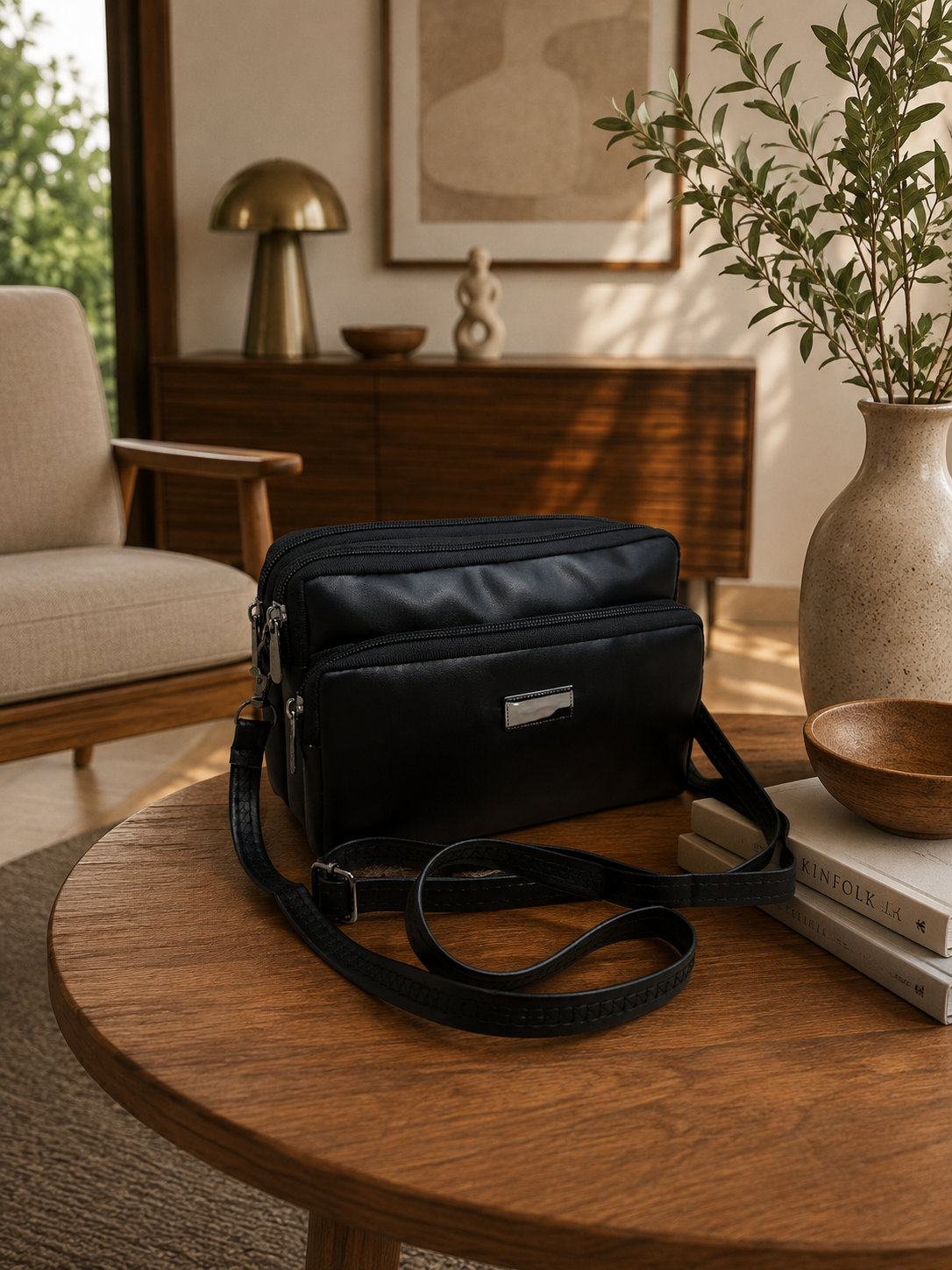 Women's Premium Crossbody Sling Bag | Triple Zip | Spacious Everyday Shoulder Bag