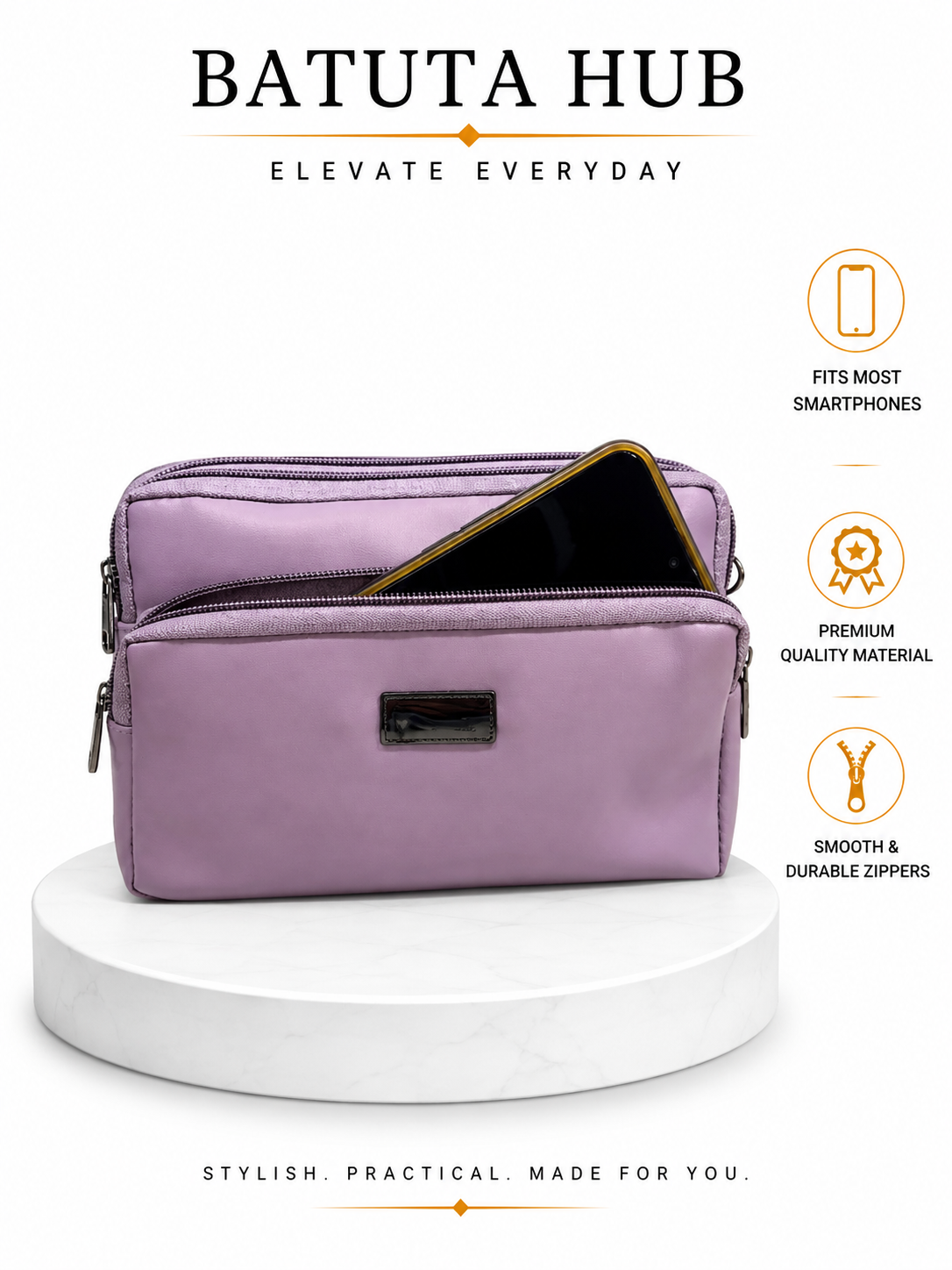 Women's Premium Crossbody Sling Bag | Triple Zip | Spacious Everyday Shoulder Bag