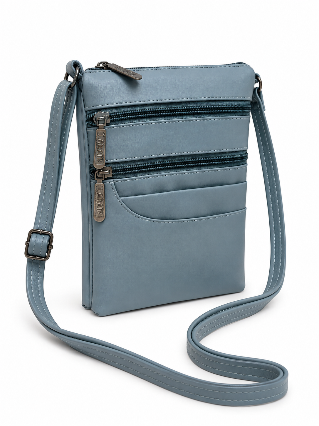 Women's Premium Faux Leather Crossbody Sling Bag with Multiple Zip Pockets