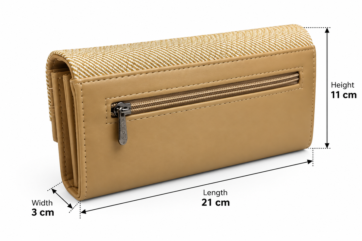 BATUTA Women’s Three Zip Multi-Compartment Clutch Wallet | Stylish Long Purse with Zipper Pocket | Spacious Ladies Wallet for Cash, Cards & Mobile