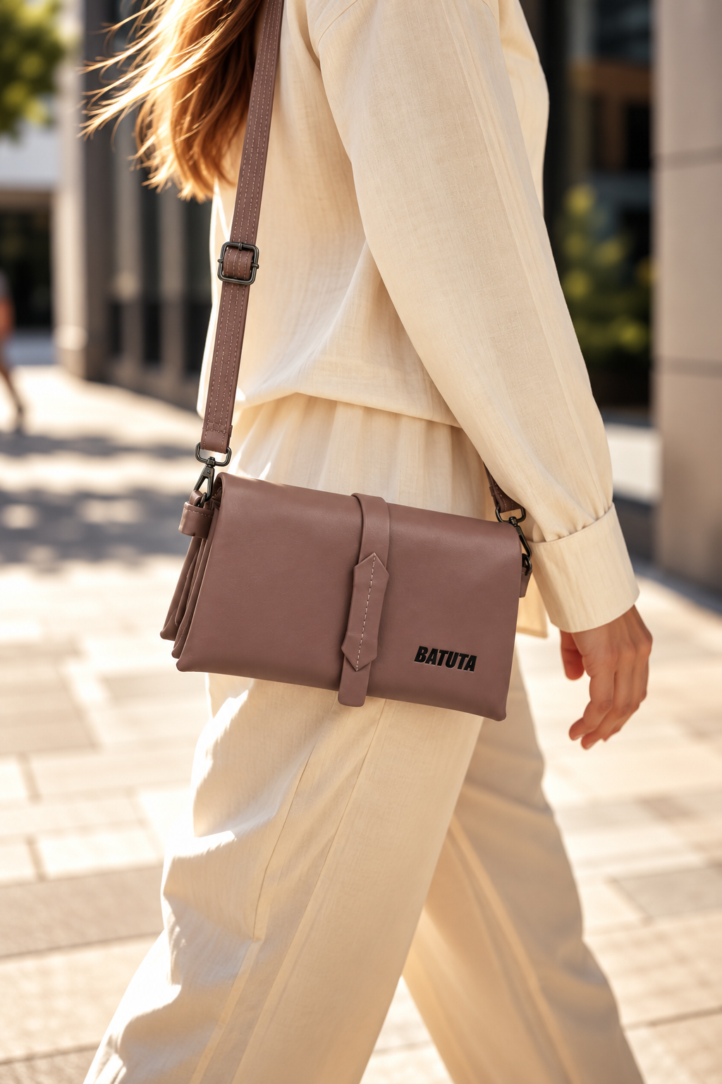 BATUTA Women's Sling Bag for Girls, Stylish Crossbody Shoulder Bag with Flap Closure, Adjustable Strap & Elegant Design