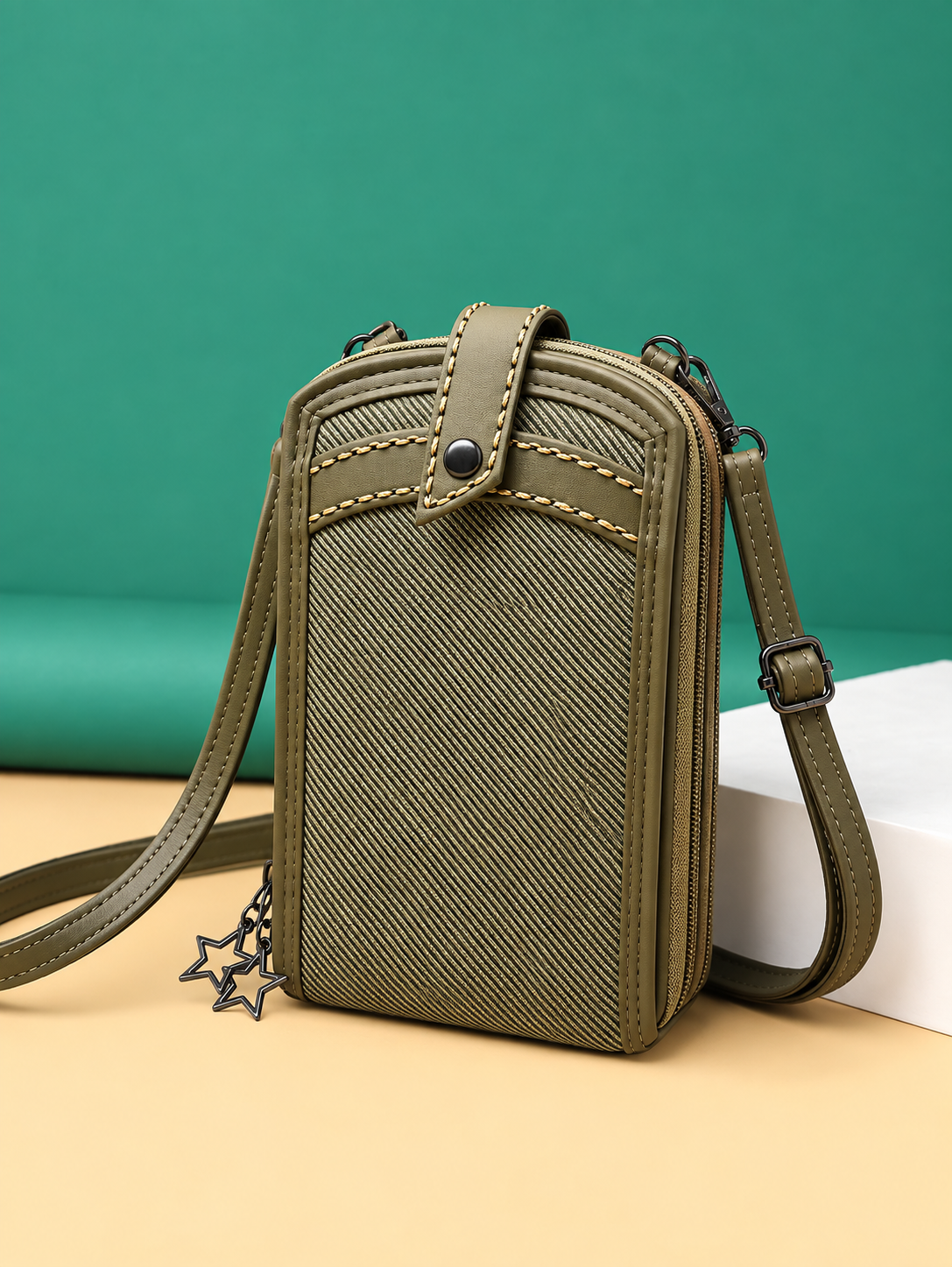 Women’s Sling Bag with Adjustable Strap | Stylish 2-Zip Crossbody Bag for Daily Use | Compact Shoulder Bag with Multiple Compartments