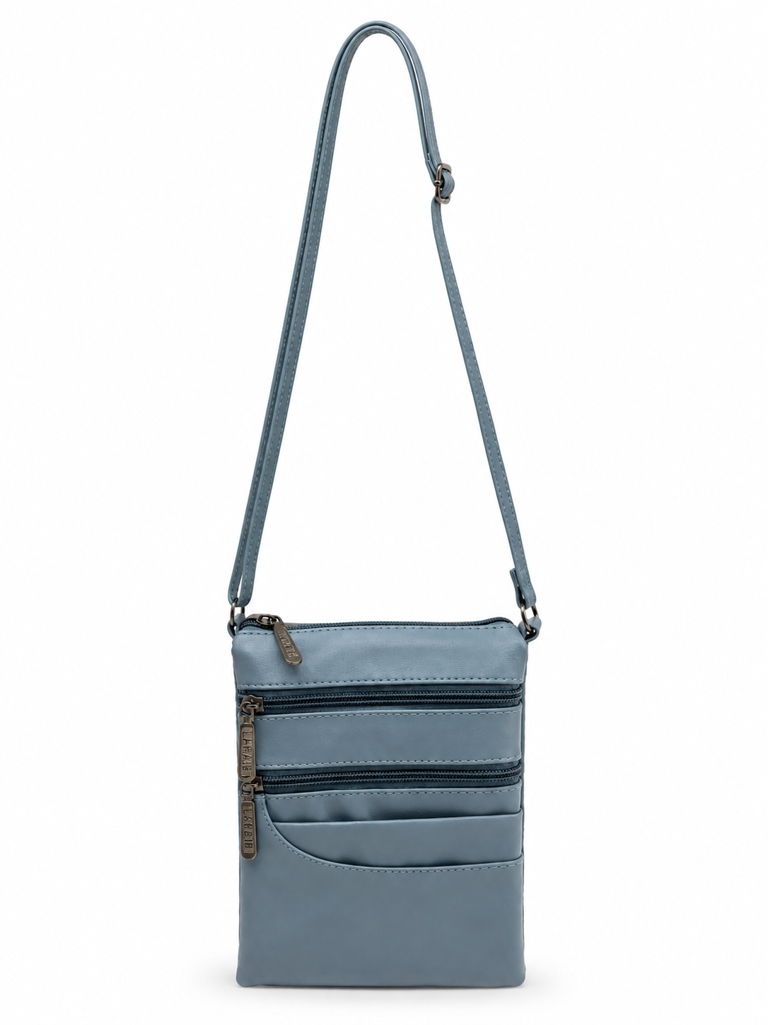 Women's Premium Faux Leather Crossbody Sling Bag with Multiple Zip Pockets