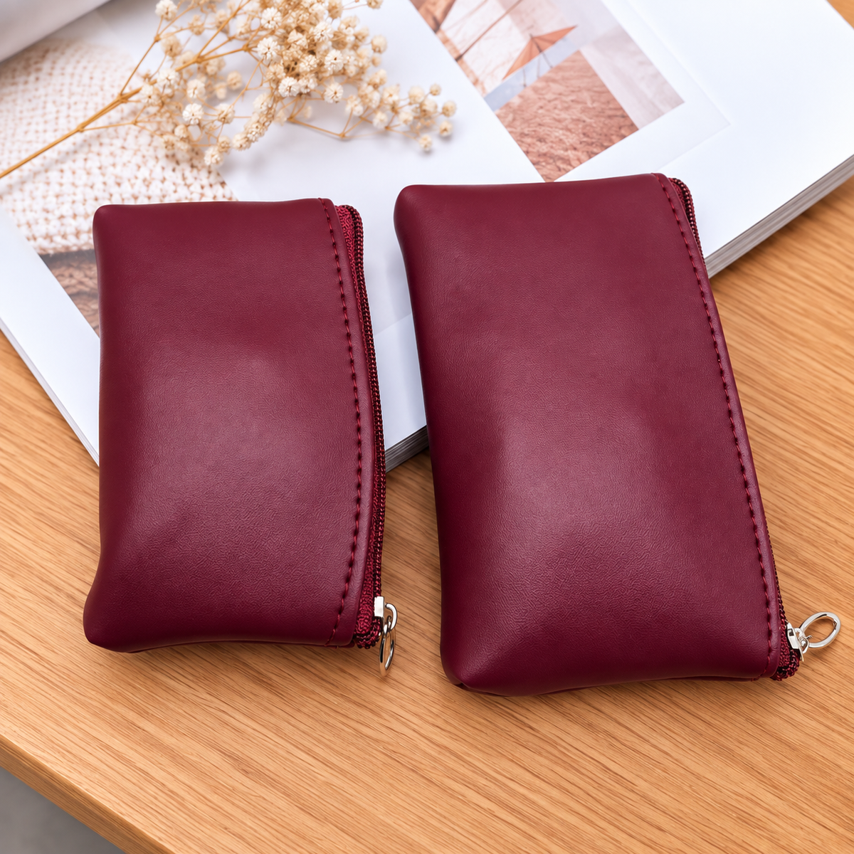 BATUTA Women Wallet Set of 2 | Small & Large Ladies Wallet | Zipper Wallet for Women | Multipurpose Wallet for Cash, Cards & Essentials