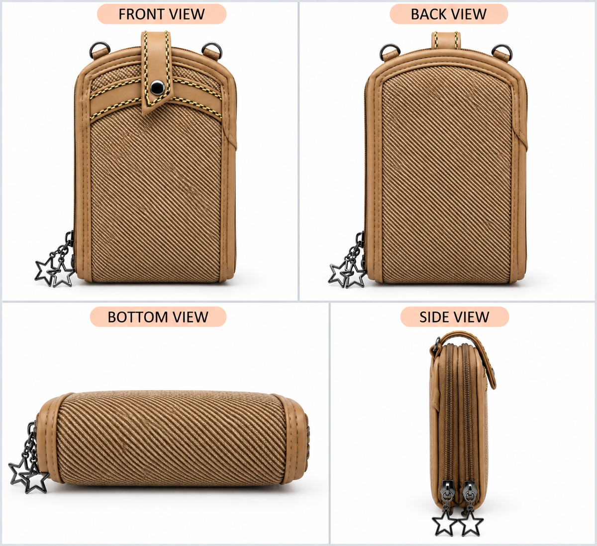 Women’s Sling Bag with Adjustable Strap | Stylish 2-Zip Crossbody Bag for Daily Use | Compact Shoulder Bag with Multiple Compartments