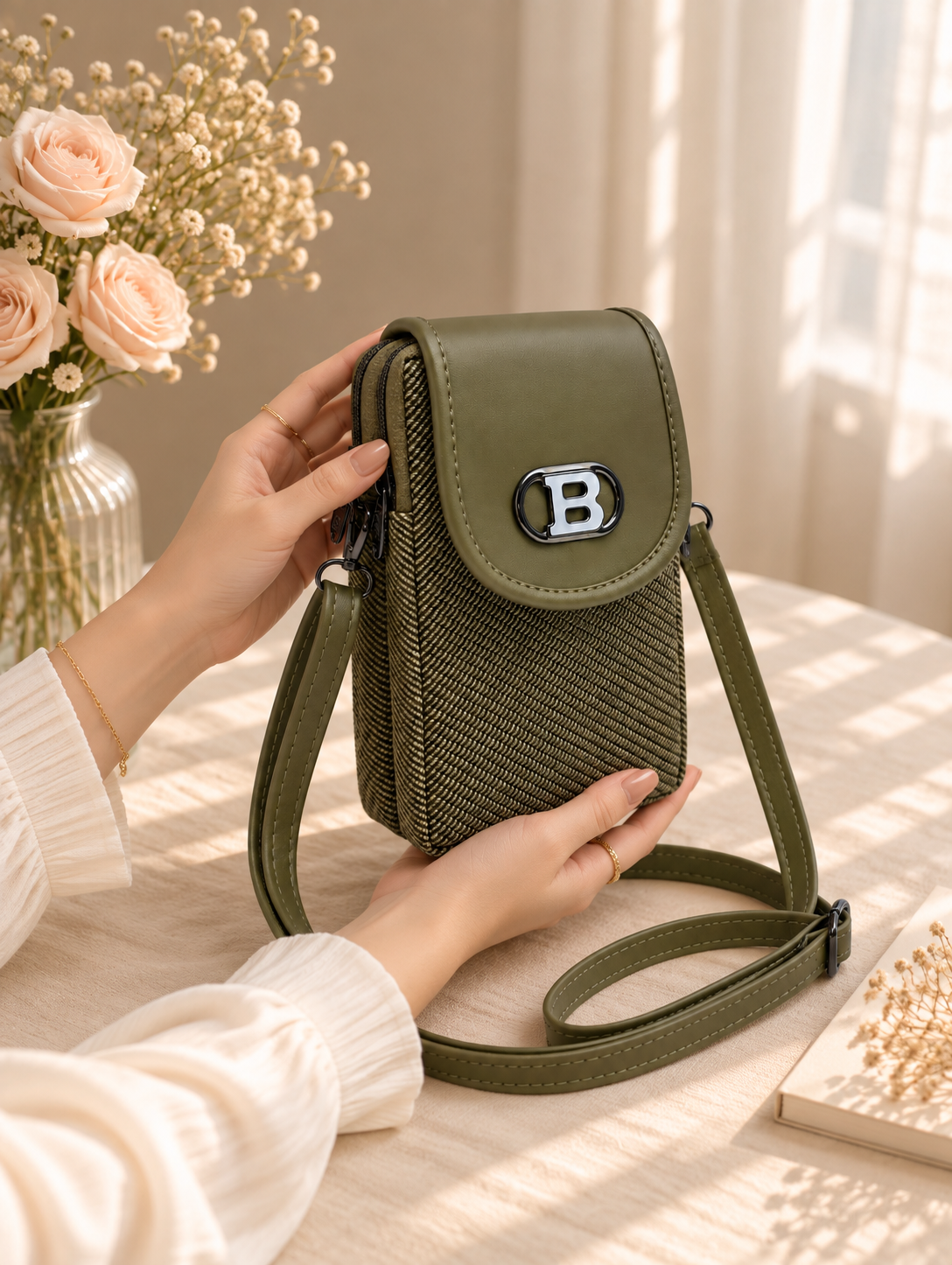 Women’s Mobile Slim Sling Bag for Smartphone | Compact Crossbody Bag with Adjustable Strap | Stylish Mini Mobile Phone Bag for Travel, Shopping & Daily Use
