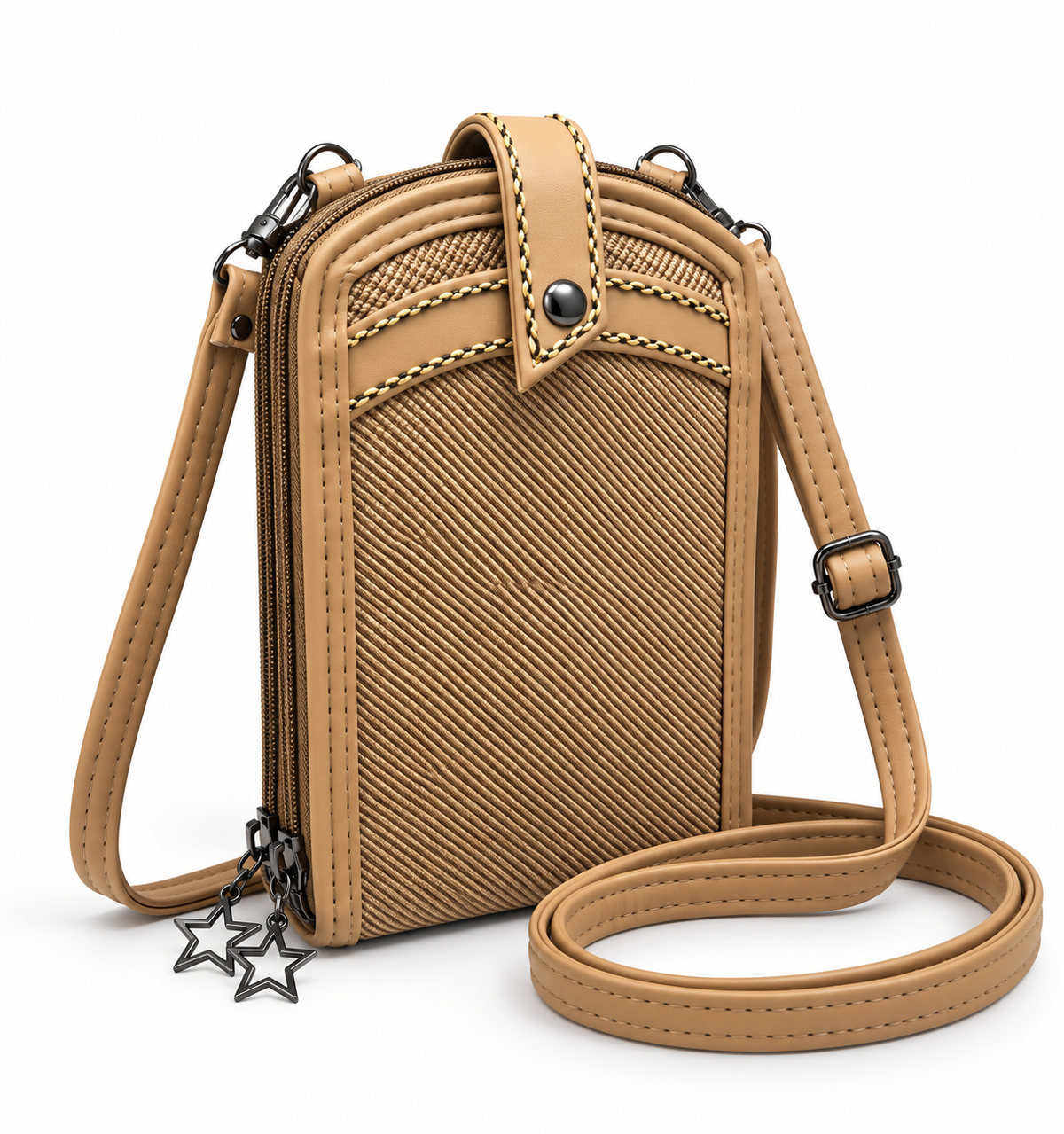 Women’s Sling Bag with Adjustable Strap | Stylish 2-Zip Crossbody Bag for Daily Use | Compact Shoulder Bag with Multiple Compartments