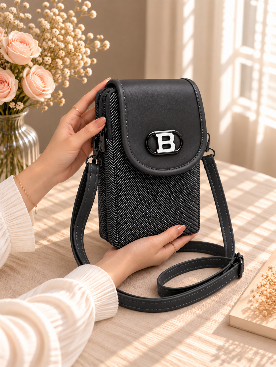 Women’s Mobile Slim Sling Bag for Smartphone | Compact Crossbody Bag with Adjustable Strap | Stylish Mini Mobile Phone Bag for Travel, Shopping & Daily Use