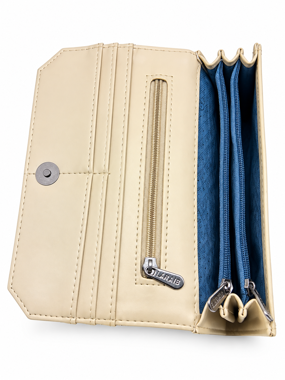 BATUTA Women’s Three Zip Multi-Compartment Clutch Wallet | Stylish Long Purse with Zipper Pocket | Spacious Ladies Wallet for Cash, Cards & Mobile