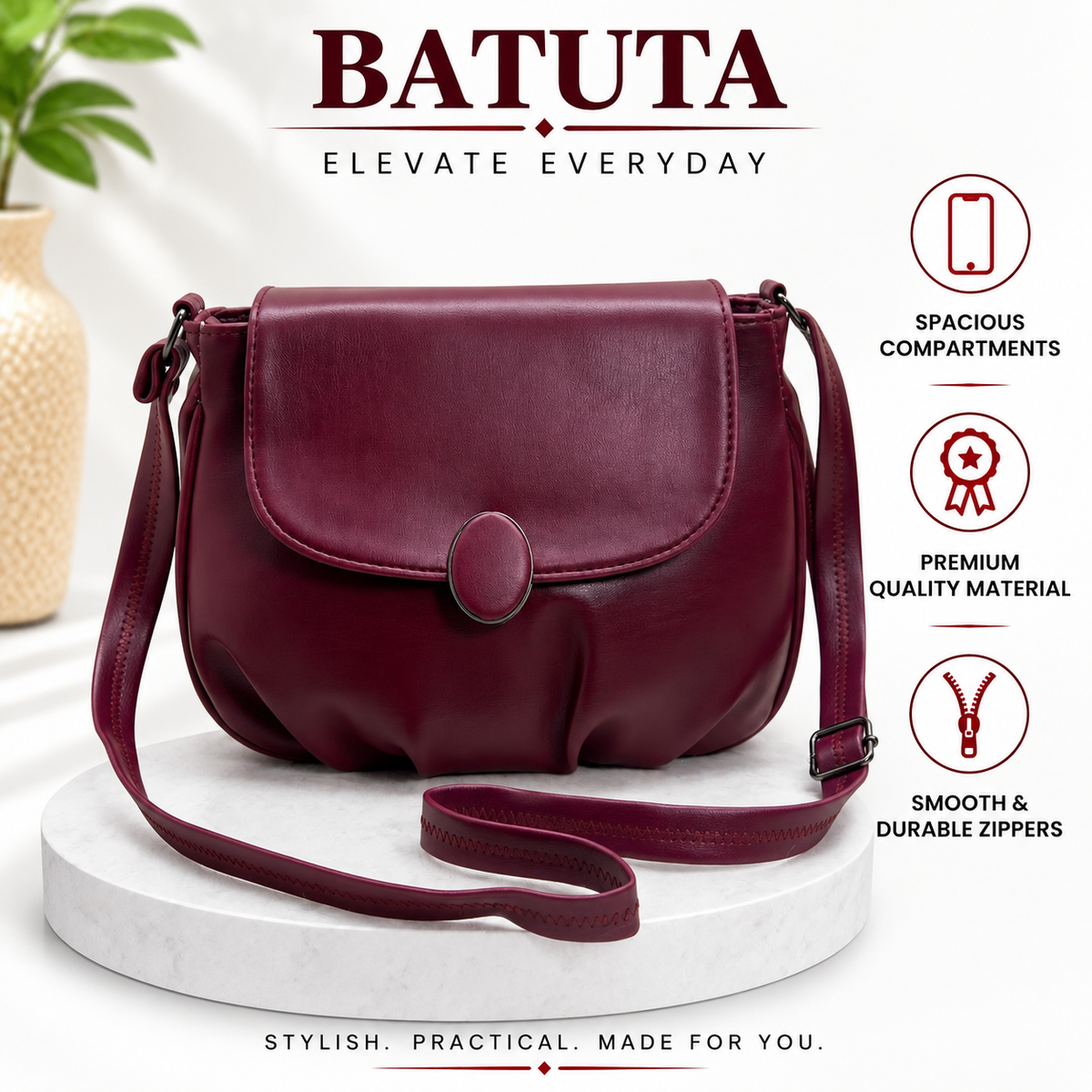 Women’s Sling Handbag | Stylish Crossbody Shoulder Bag for Women | Trendy Casual & Party Purse