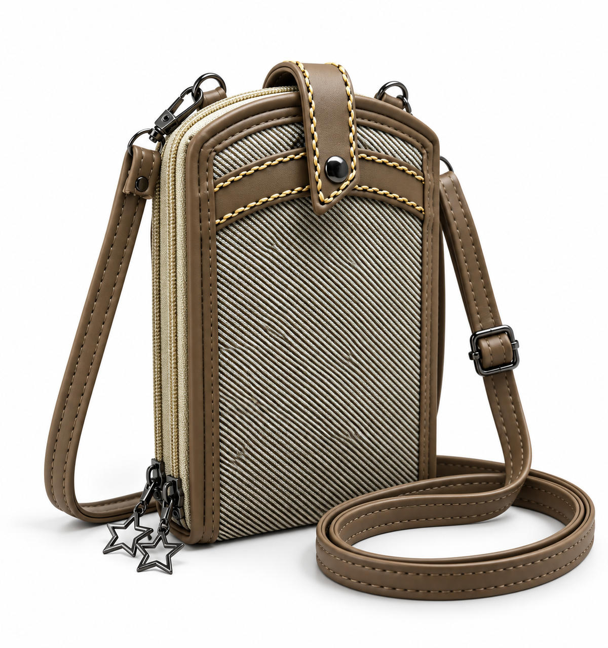 Women’s Sling Bag with Adjustable Strap | Stylish 2-Zip Crossbody Bag for Daily Use | Compact Shoulder Bag with Multiple Compartments