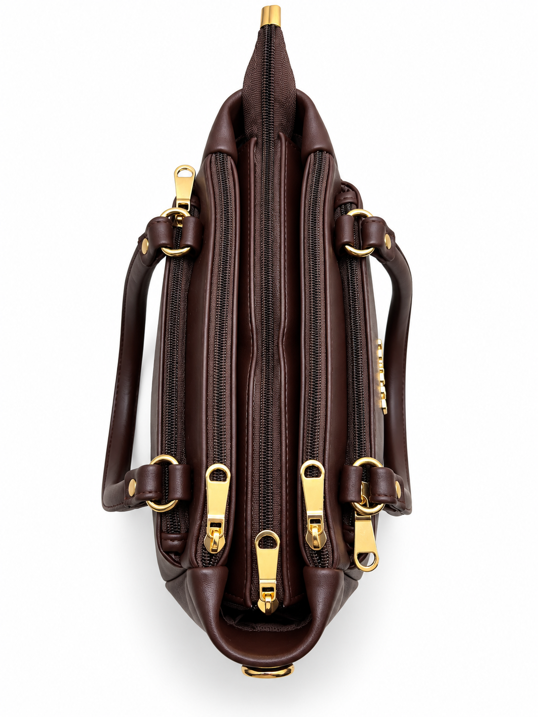 BATUTA Women’s Premium Faux Leather Handbag with Multiple Zipper Compartments, Double Handle & Sling Strap