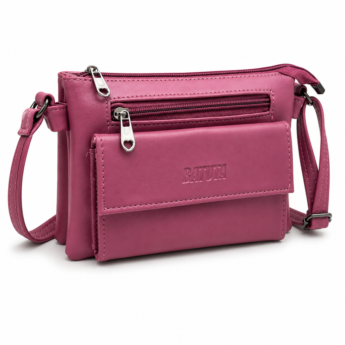 Women Stylish 3 Zip Sling Bag | Premium PU Leather Crossbody Bag | Multi Compartment Shoulder Bag for Women