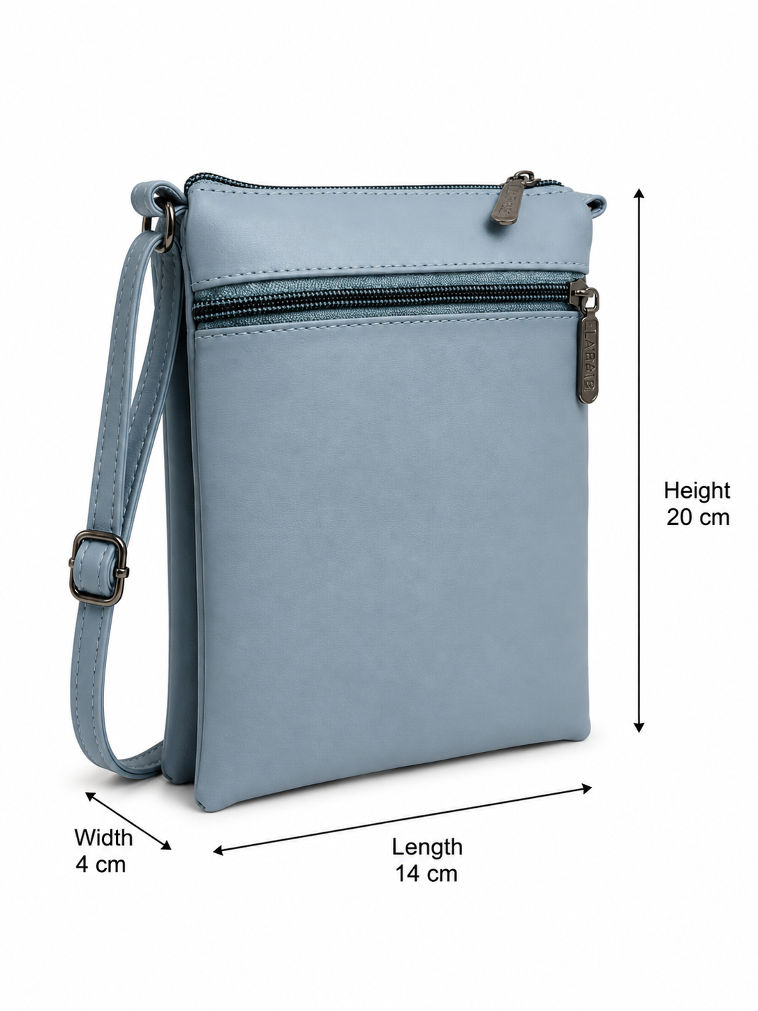 Women's Premium Faux Leather Crossbody Sling Bag with Multiple Zip Pockets