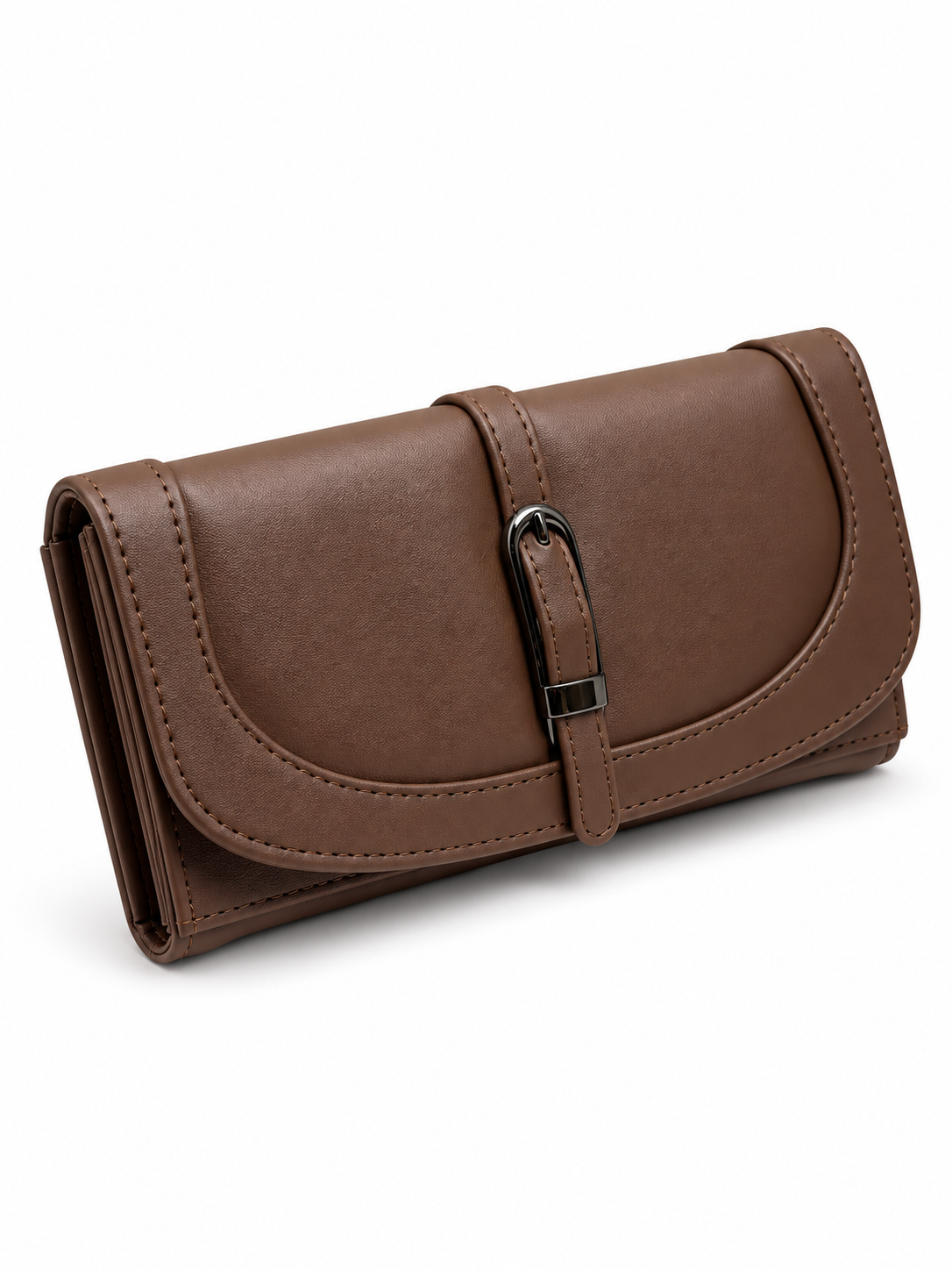 Women’s Stylish Clutch Wallet with Flap Closure | Elegant PU Leather Long Wallet for Women | Multiple Compartments & Card Holder |