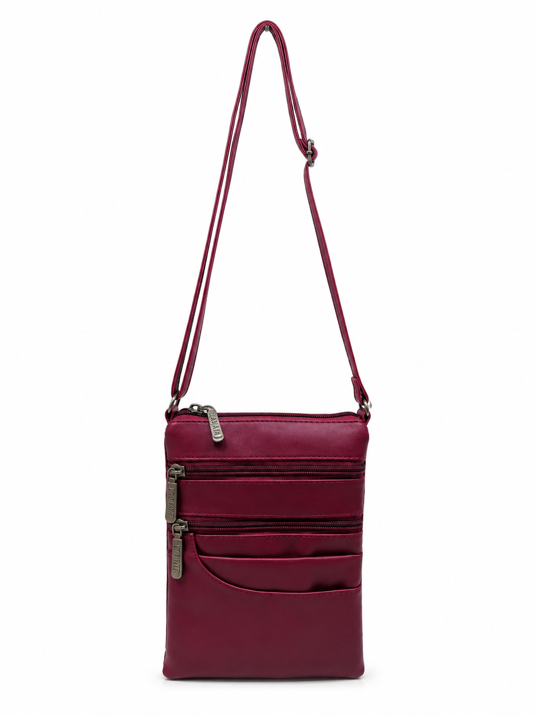 Women's Premium Faux Leather Crossbody Sling Bag with Multiple Zip Pockets