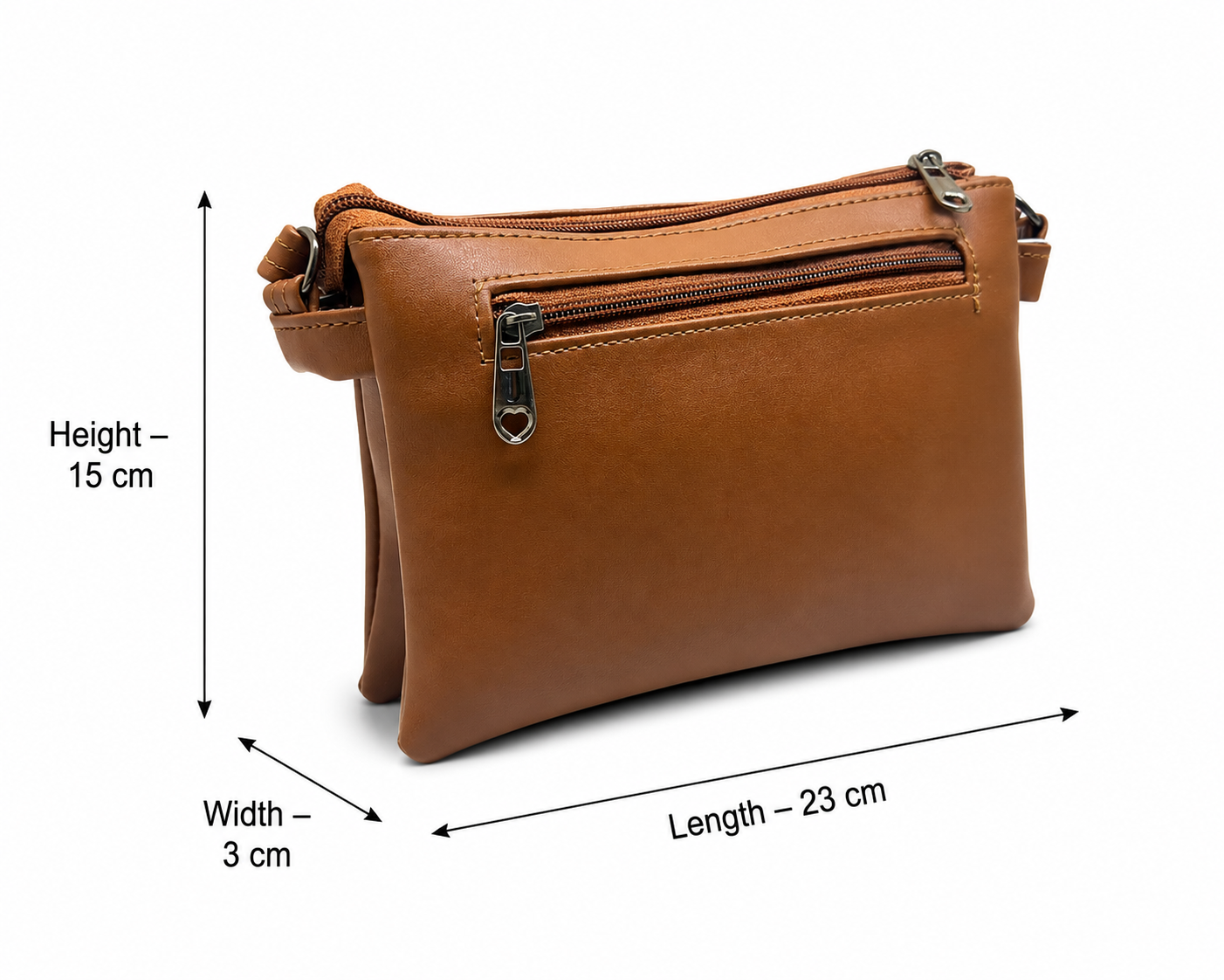 Women Stylish 3 Zip Sling Bag | Premium PU Leather Crossbody Bag | Multi Compartment Shoulder Bag for Women