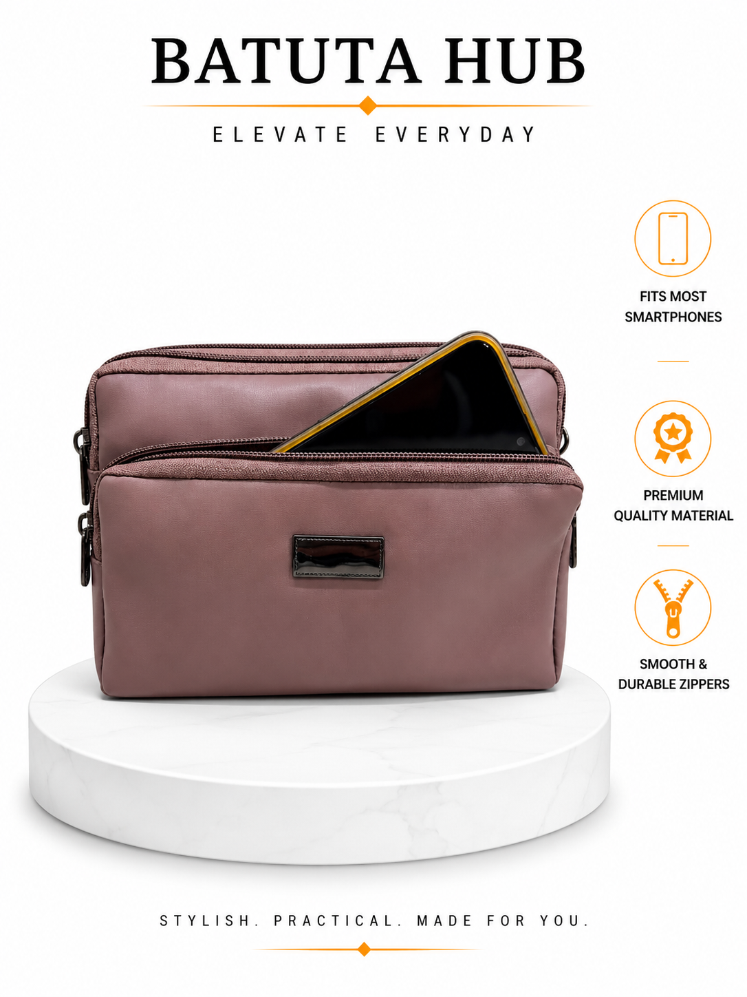 Women's Premium Crossbody Sling Bag | Triple Zip | Spacious Everyday Shoulder Bag