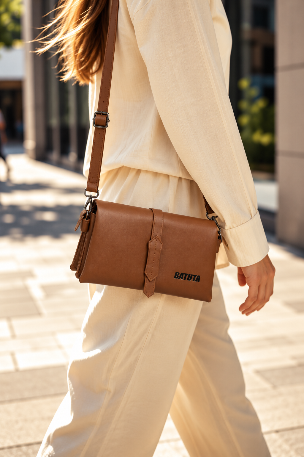 BATUTA Women's Sling Bag for Girls, Stylish Crossbody Shoulder Bag with Flap Closure, Adjustable Strap & Elegant Design