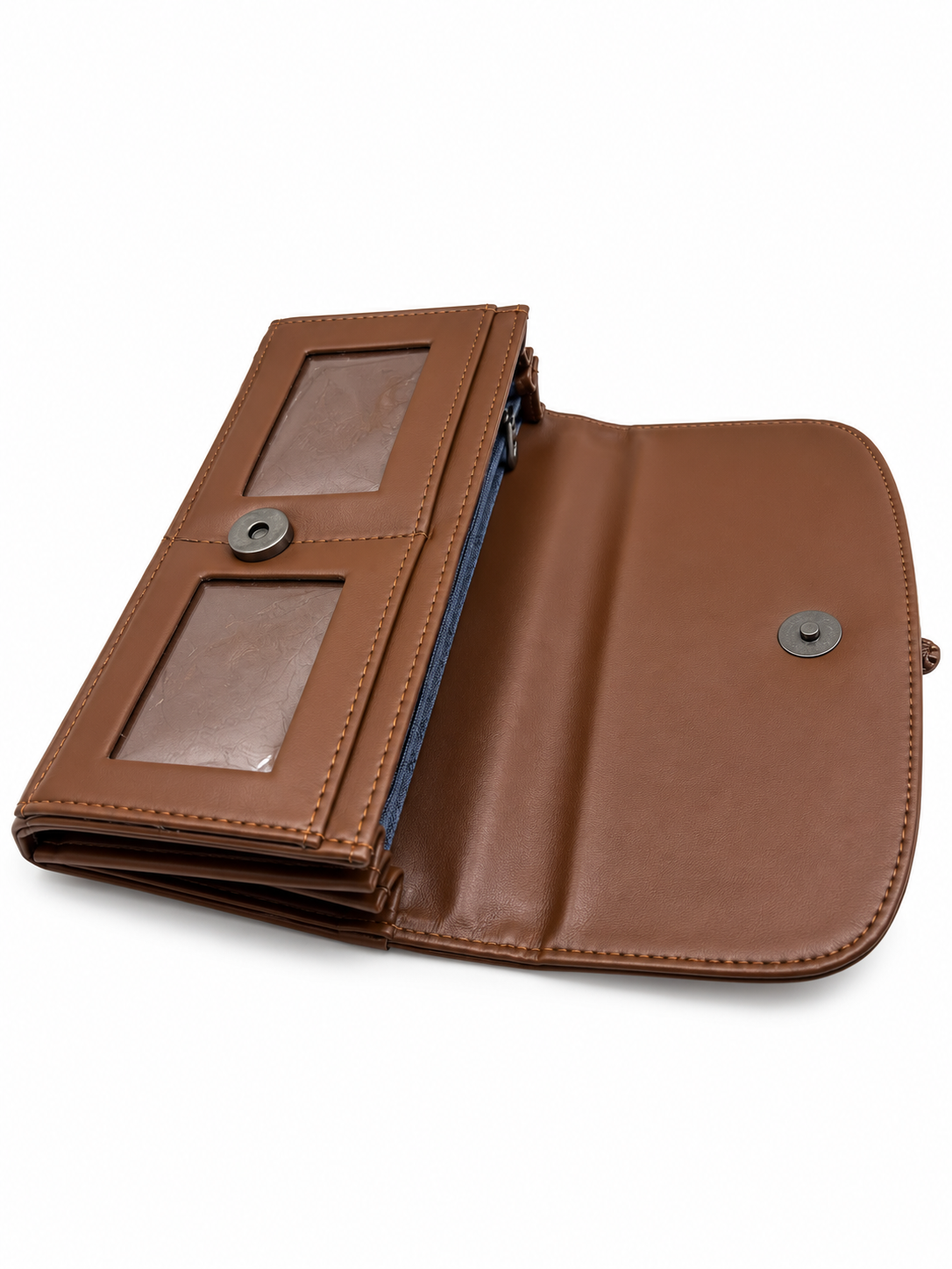 Women’s Stylish Clutch Wallet with Flap Closure | Elegant PU Leather Long Wallet for Women | Multiple Compartments & Card Holder |